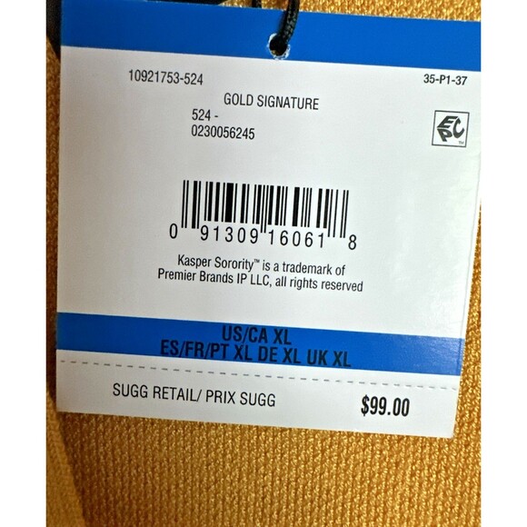 Kasper women's Open-Front Long-Sleeve Sweater Cardigan w.Pockets Yellow Gold XL - Picture 10 of 11